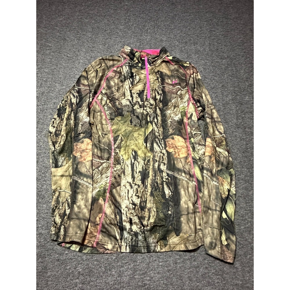 Mossy Oak 1/4 Zip 2XL Performance Shirt Women's Multicolor Camouflage Print
